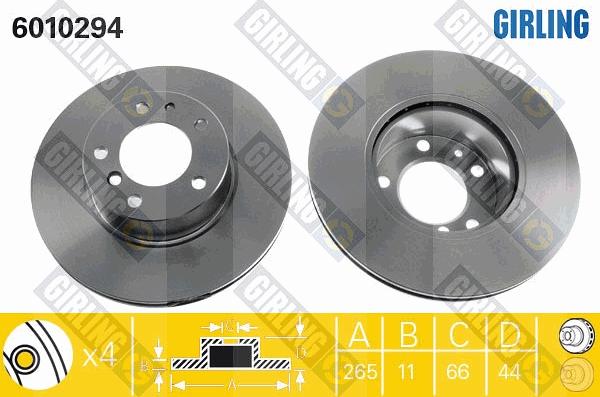 Girling 6010294 - Гальмівний диск autozip.com.ua