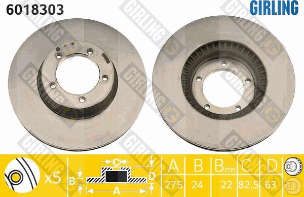 Girling 6018303 - Гальмівний диск autozip.com.ua