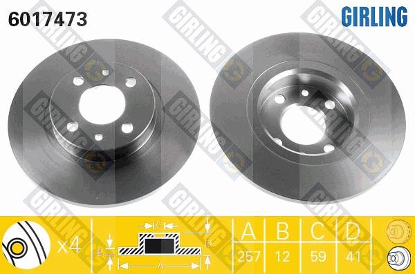 Girling 6017473 - Гальмівний диск autozip.com.ua