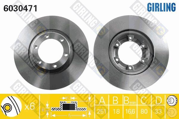 Girling 6030471 - Гальмівний диск autozip.com.ua