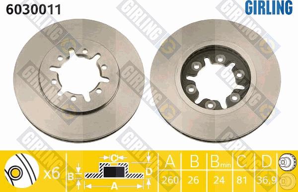 Girling 6030011 - Гальмівний диск autozip.com.ua