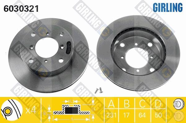 Girling 6030321 - Гальмівний диск autozip.com.ua