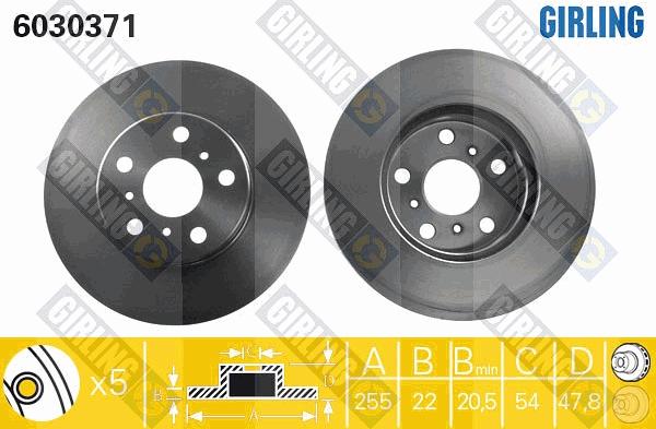 Girling 6030371 - Гальмівний диск autozip.com.ua