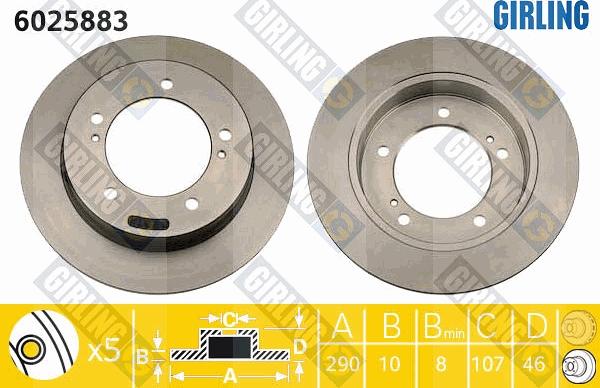 Girling 6025883 - Гальмівний диск autozip.com.ua