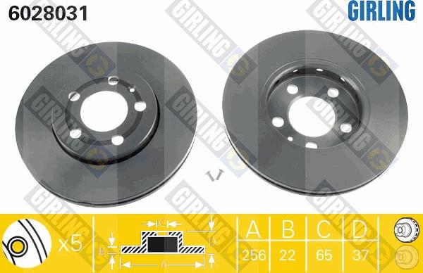 Girling 6028031 - Гальмівний диск autozip.com.ua