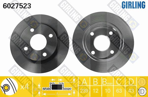 Girling 6027523 - Гальмівний диск autozip.com.ua