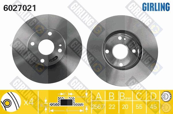 Girling 6027021 - Гальмівний диск autozip.com.ua