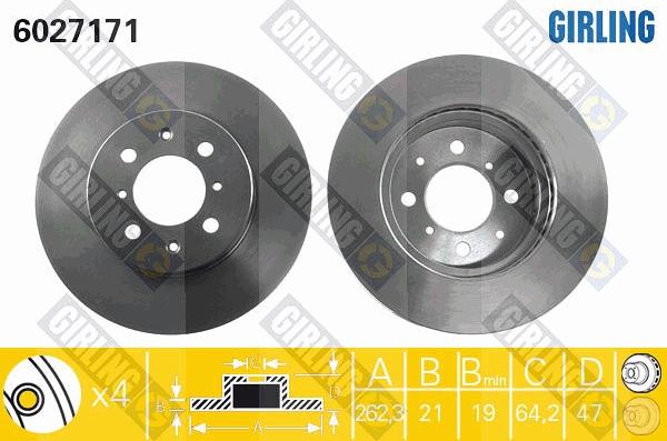 Girling 6027171 - Гальмівний диск autozip.com.ua