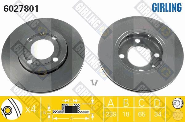 Girling 6027801 - Гальмівний диск autozip.com.ua