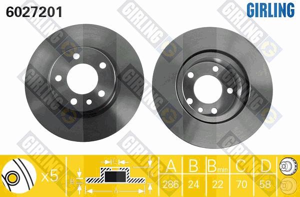 Girling 6027201 - Гальмівний диск autozip.com.ua