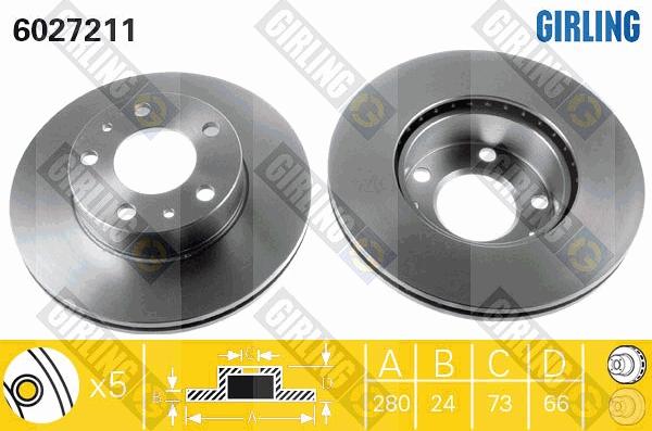 Girling 6027211 - Гальмівний диск autozip.com.ua