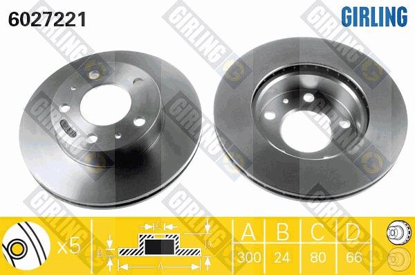 Girling 6027221 - Гальмівний диск autozip.com.ua