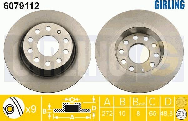 Girling 6079112 - Гальмівний диск autozip.com.ua