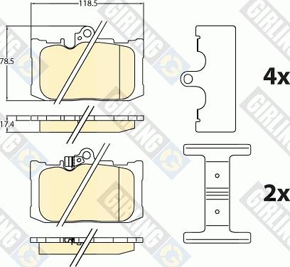 Girling 6144606 - Гальмівні колодки, дискові гальма autozip.com.ua