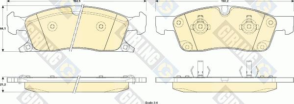 Girling 6146042 - Гальмівні колодки, дискові гальма autozip.com.ua