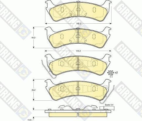 Girling 6140415 - Гальмівні колодки, дискові гальма autozip.com.ua