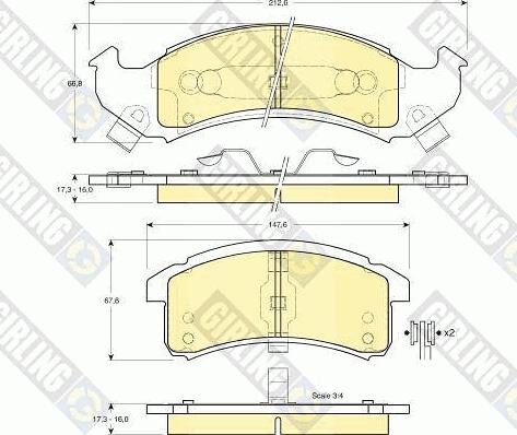 Girling 6140549 - Гальмівні колодки, дискові гальма autozip.com.ua