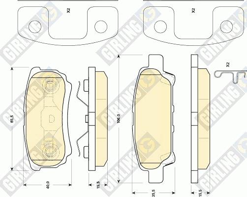 Girling 6141439 - Гальмівні колодки, дискові гальма autozip.com.ua