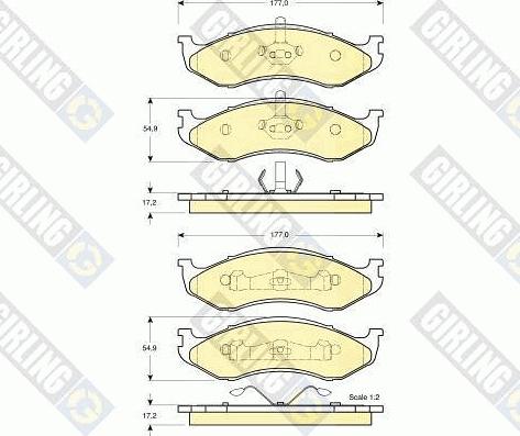 Girling 6141045 - Гальмівні колодки, дискові гальма autozip.com.ua