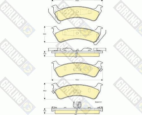 Girling 6141245 - Гальмівні колодки, дискові гальма autozip.com.ua