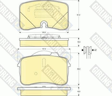 Girling 6109612 - Гальмівні колодки, дискові гальма autozip.com.ua