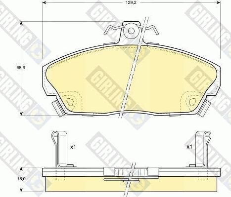 Girling 6104961 - Гальмівні колодки, дискові гальма autozip.com.ua