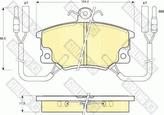 Girling 6104571 - Гальмівні колодки, дискові гальма autozip.com.ua