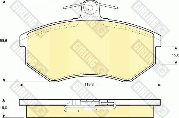 Girling 6104301 - Гальмівні колодки, дискові гальма autozip.com.ua