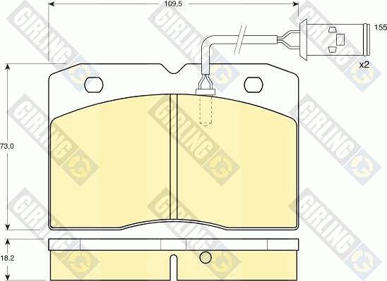 Girling 6104789 - Гальмівні колодки, дискові гальма autozip.com.ua