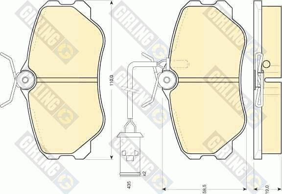 Girling 6108641 - Гальмівні колодки, дискові гальма autozip.com.ua