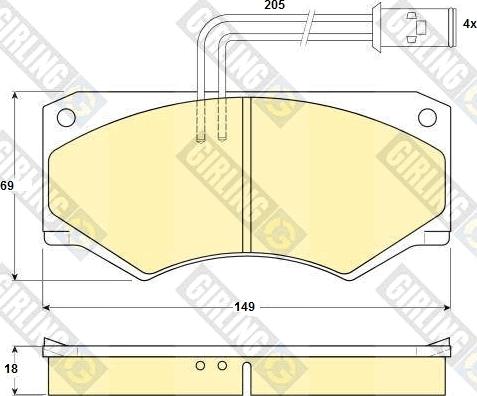 Girling 6103909 - Гальмівні колодки, дискові гальма autozip.com.ua