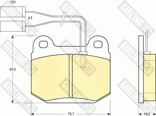 Girling 6103642 - Гальмівні колодки, дискові гальма autozip.com.ua