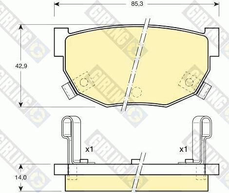 Girling 6103689 - Гальмівні колодки, дискові гальма autozip.com.ua