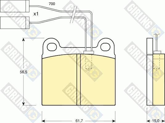 Girling 6103622 - Гальмівні колодки, дискові гальма autozip.com.ua