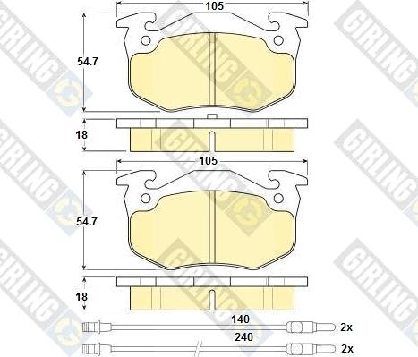 Girling 6103133 - Гальмівні колодки, дискові гальма autozip.com.ua