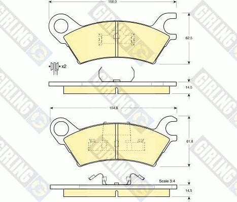 Girling 6103249 - Гальмівні колодки, дискові гальма autozip.com.ua