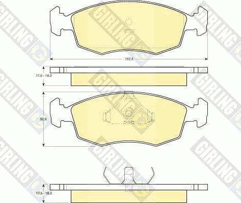 Girling 6103712 - Гальмівні колодки, дискові гальма autozip.com.ua