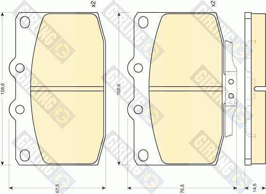 Girling 6103779 - Гальмівні колодки, дискові гальма autozip.com.ua