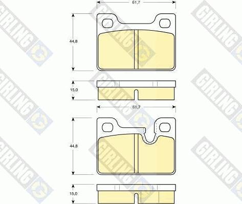 Girling 6102472 - Гальмівні колодки, дискові гальма autozip.com.ua