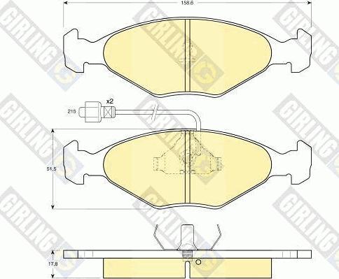 Girling 6102812 - Гальмівні колодки, дискові гальма autozip.com.ua