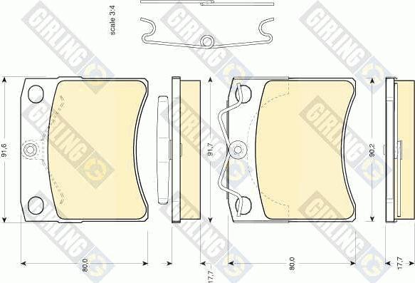 Girling 6107911 - Гальмівні колодки, дискові гальма autozip.com.ua