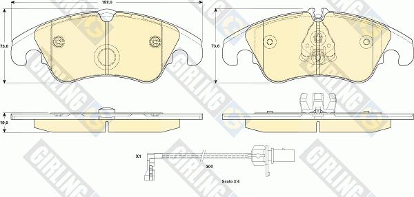 Girling 6119081 - Гальмівні колодки, дискові гальма autozip.com.ua