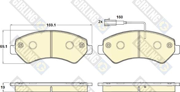 Girling 6119825 - Гальмівні колодки, дискові гальма autozip.com.ua