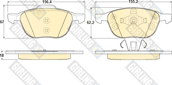 Girling 6119392 - Гальмівні колодки, дискові гальма autozip.com.ua