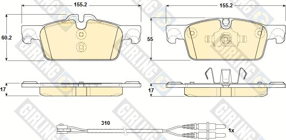 Girling 6119292 - Гальмівні колодки, дискові гальма autozip.com.ua