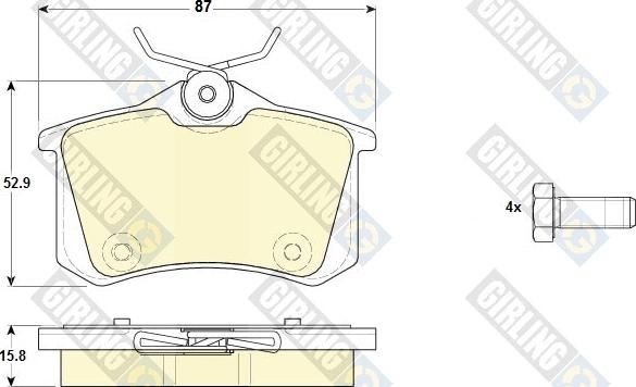 Girling 6119731 - Гальмівні колодки, дискові гальма autozip.com.ua