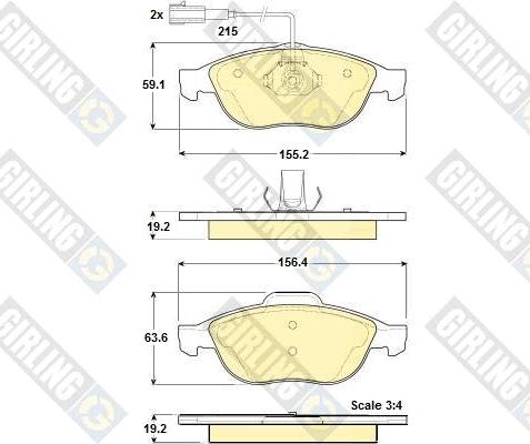 Girling 6114412 - Гальмівні колодки, дискові гальма autozip.com.ua