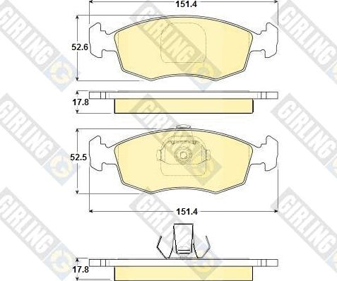 Girling 6114432 - Гальмівні колодки, дискові гальма autozip.com.ua