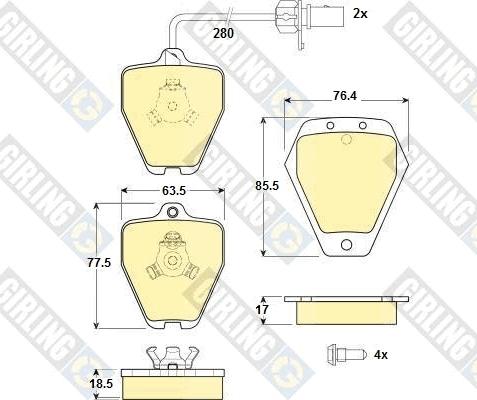 Girling 6114511 - Гальмівні колодки, дискові гальма autozip.com.ua