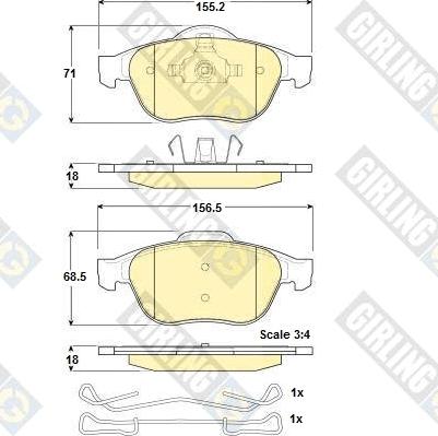 Girling 6114682 - Гальмівні колодки, дискові гальма autozip.com.ua